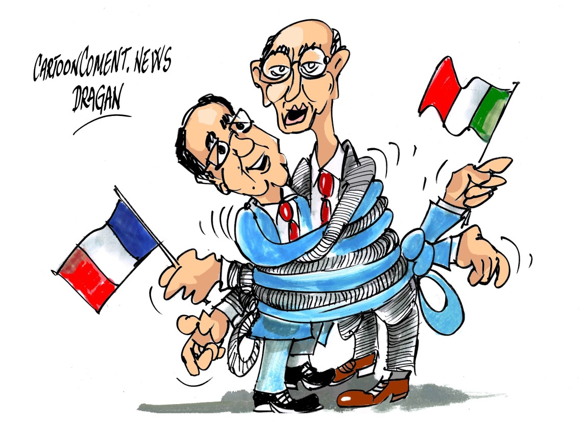 François Hollande-Enrico Letta-"abrazo"